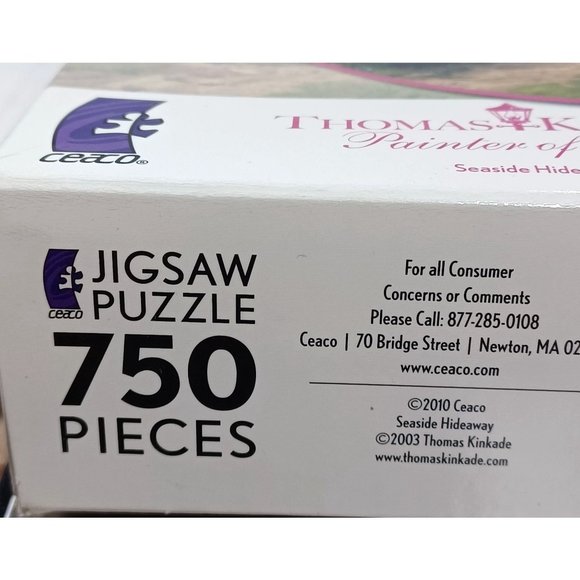 Thomas Kinkade Seaside Hideaway Painting  Art 24" Round 750 Pc Puzzle - Picture 8 of 9